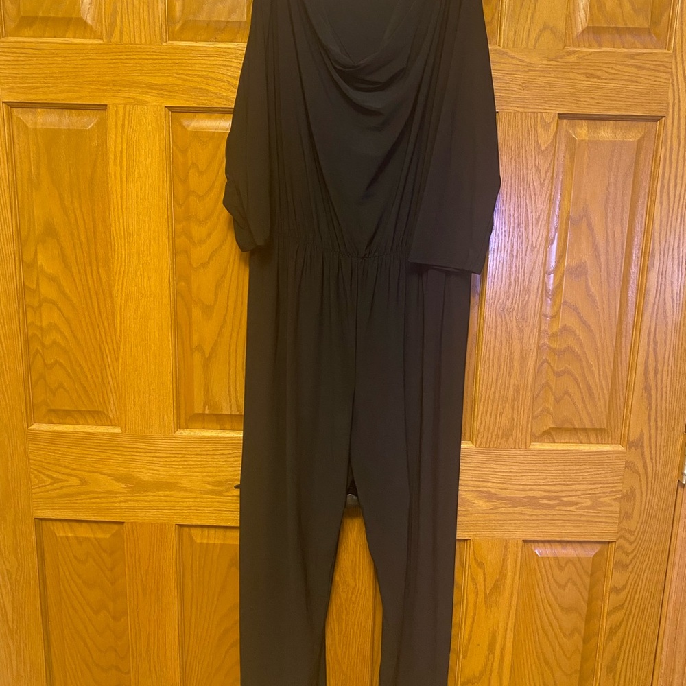 Sophisticated Black Draped Jumpsuit